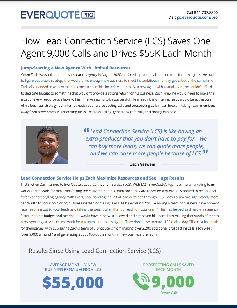 Insurance Agent Resources EverQuote Pro Case Studies